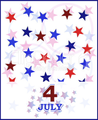 4th of July vector card