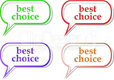 Vector best choice label stickers set
