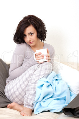 young beautiful girl with a cup of coffee