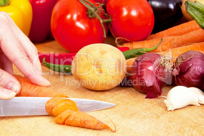 cooking with fresh vegetables