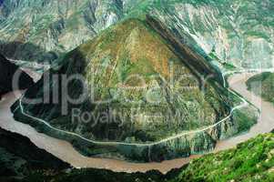 Landscape of river and mountains