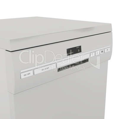 Front panel on dishwasher