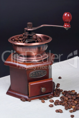 Still-life with a manual coffee grinder