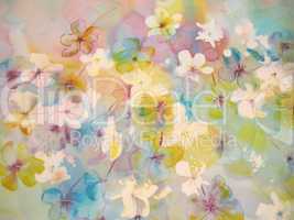 Abstract painting of flowers.