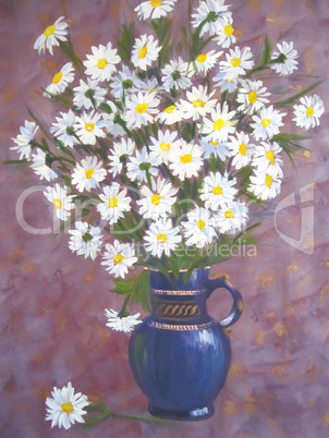 Painting of chamomile flowers.