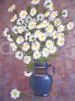 Painting of chamomile flowers.