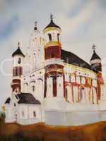 European olf building church painting.