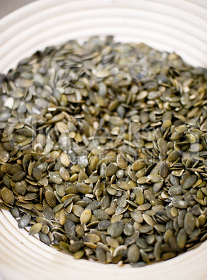 Plate full with Pumpkin Seeds