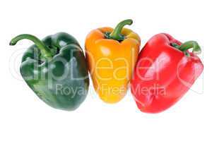 Green, red, yellow pepper