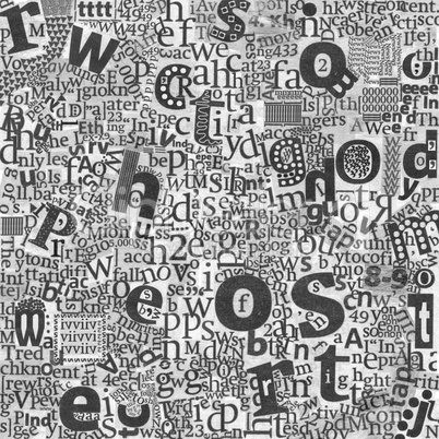 Abstract newspaper's art letters