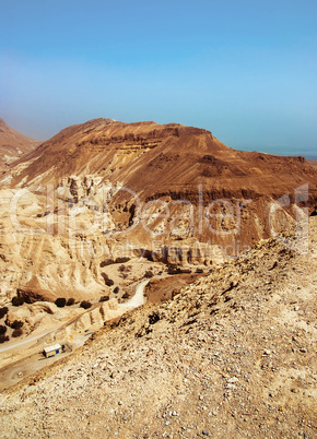 Judean desert near the shore of the Dead Sea.