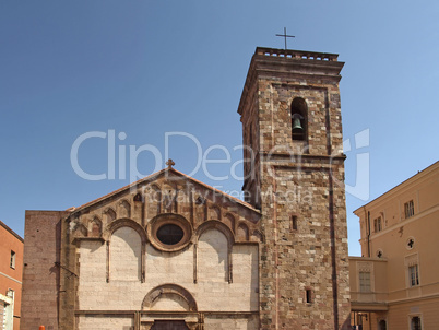 Der Dom von Iglesias (Cattedrale di Santa Chiara) an der Piazza Municipio (Rathausplatz), Sardinien