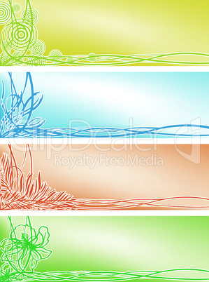 Set beautiful floral banners