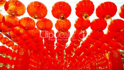 Red lanterns tassel swaying in wind,elements of East,china new year.