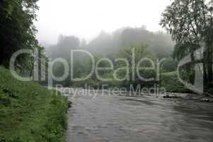 Small river in early spring morning