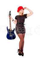 Pretty girl with electric guitar