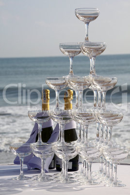 Two wine bottles and glasses