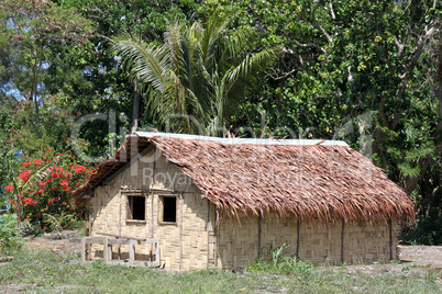 Hut and trees