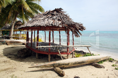 Huts and boat