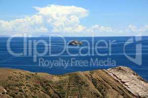 Island and lake Titicaca