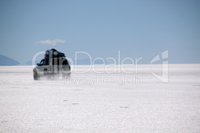 Car and salt lake