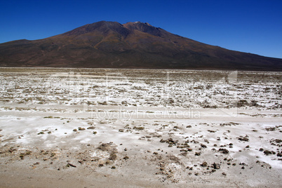 Mountain and salt desert