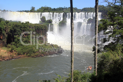 Falls and boat