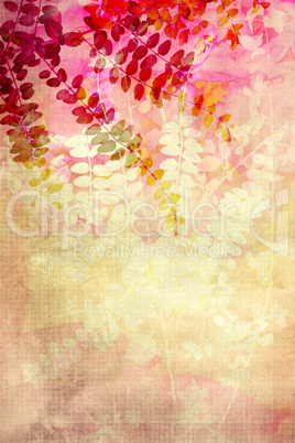 Red leaves grunge background