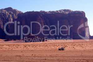 Car in desert