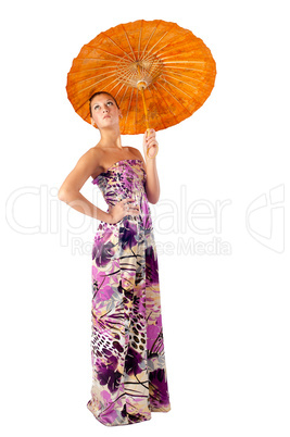 Attractive girl with umbrella