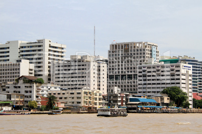 Buildings and boat