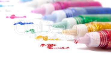 Set Colorful sparkle glue pens