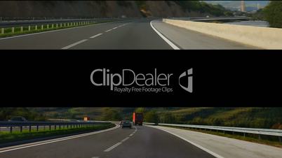 Montage HD Transportation clip driving on highway