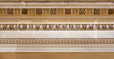 Intricate sandstone cornice work