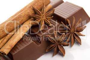 chocolate, cinnamon and star anise