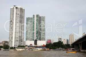 Buildings on the Chao Phraya river