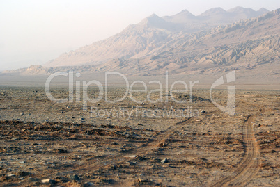 Old road in desert, West China