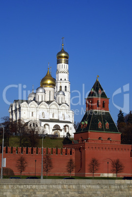 Brick tower and cathedral