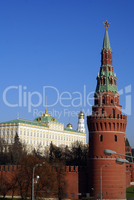 Red brick tower in Moscow