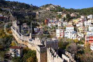 Alanya castle and houses