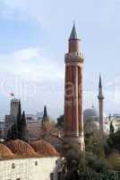 Minartet and clock tower in Antalya