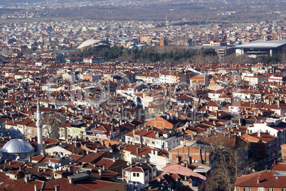 Mosque and houses in Bursa