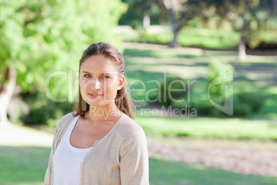 Woman spending her time in the park
