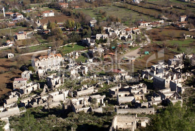 Ruins and village