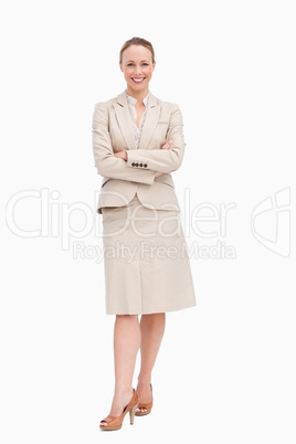 Portrait of a blonde businesswoman smiling