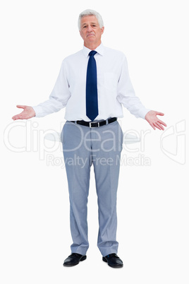 Portrait of a businessman with empty hands
