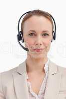 Portrait of a businesswoman wearing a headset