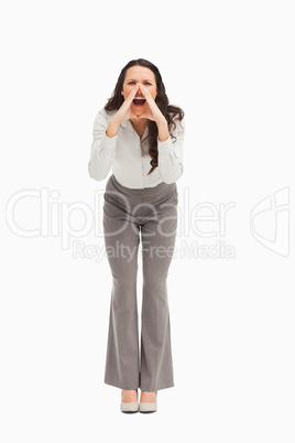 Portrait of an employee yelling
