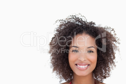 Smiling woman looking straight at the camera