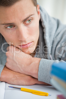 Close-up of a depressed student